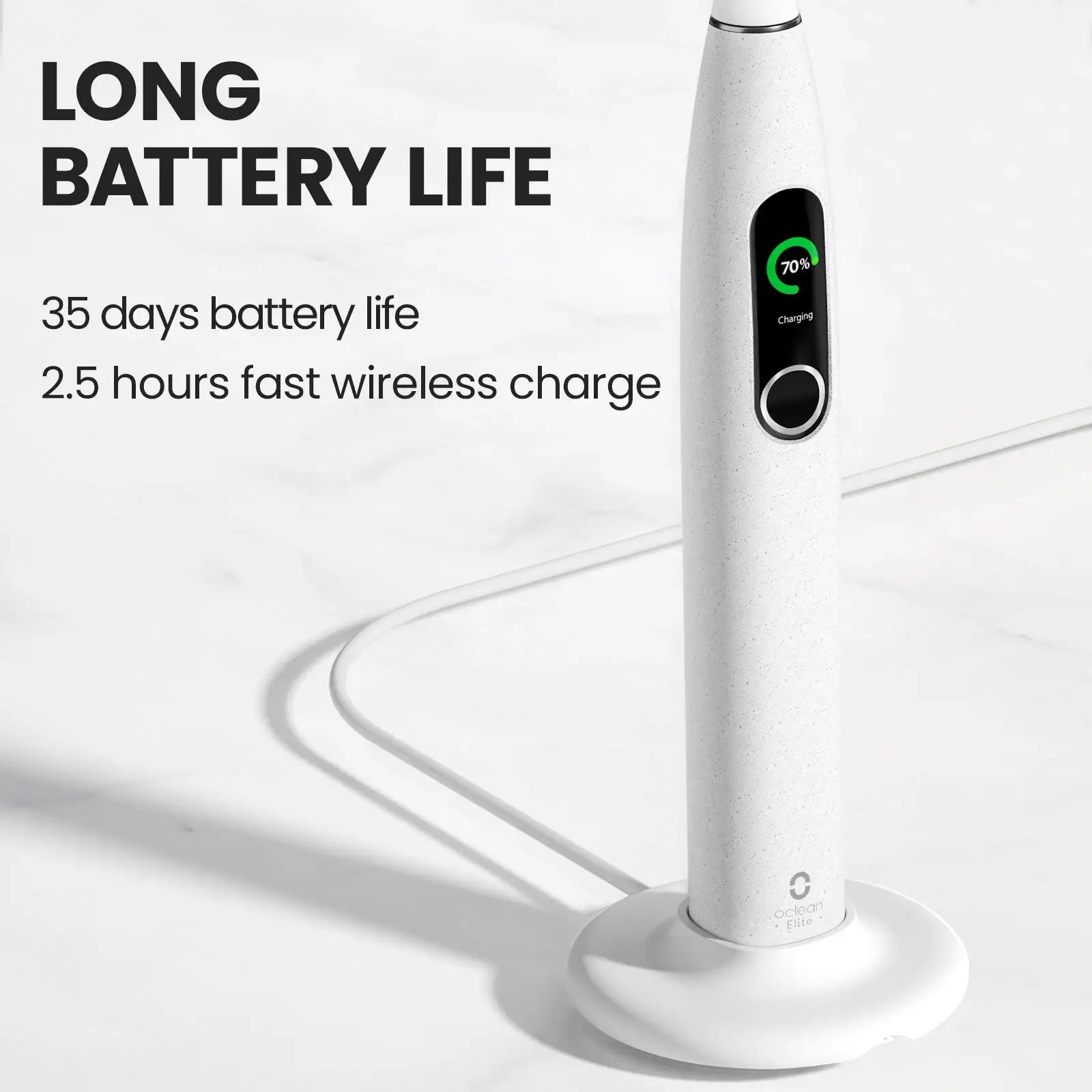 Oclean X Pro Elite Sonic Toothbrush-Long Battery Life