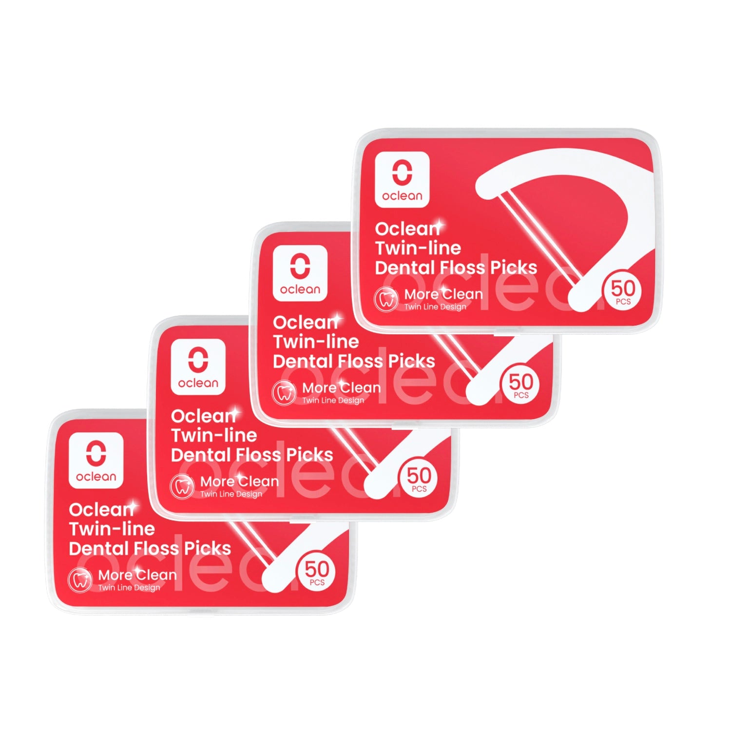 Twin-line Dental Floss Picks 4ct - Oclean Gentle Oral Care